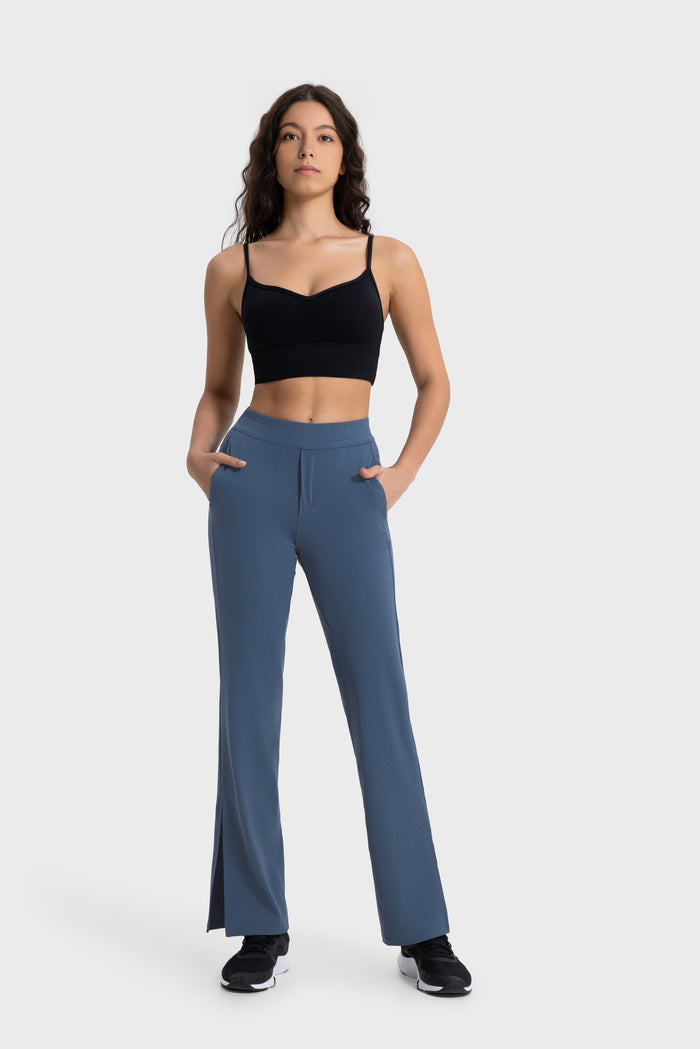 Slim Fit Yoga Leggings with Micro Split for Women