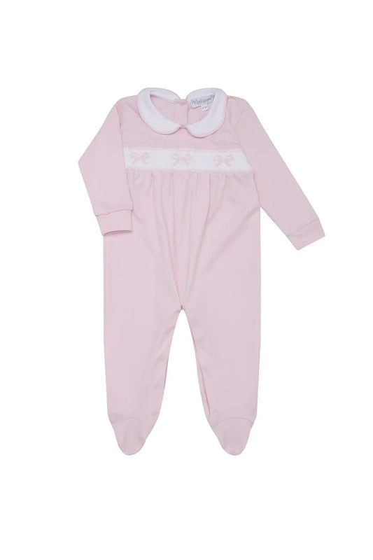 Smocked Bow LS Footie