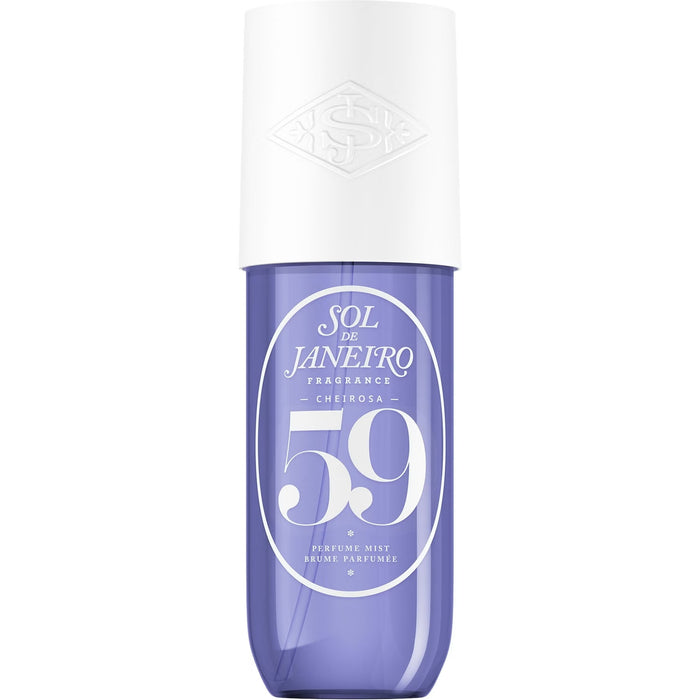 Sol de Janeiro Cheirosa 59 perfume mist in a 240ml spray bottle, featuring a sleek design and luxurious packaging.