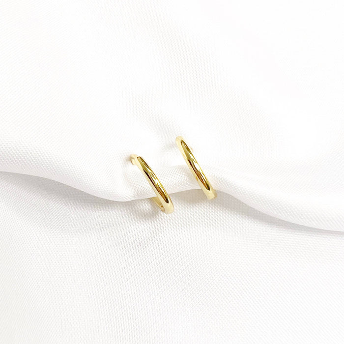 Soleil Huggie Hoops Earrings Gold Filled