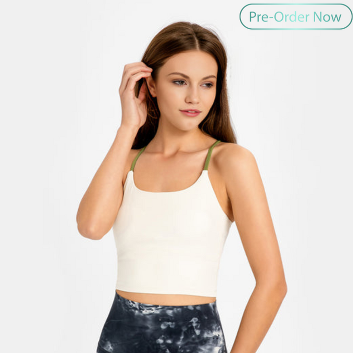 Spaghetti Strap Back Crossover Sports Bra for Women
