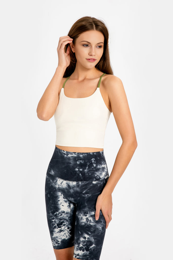 Spaghetti Strap Back Crossover Sports Bra for Women