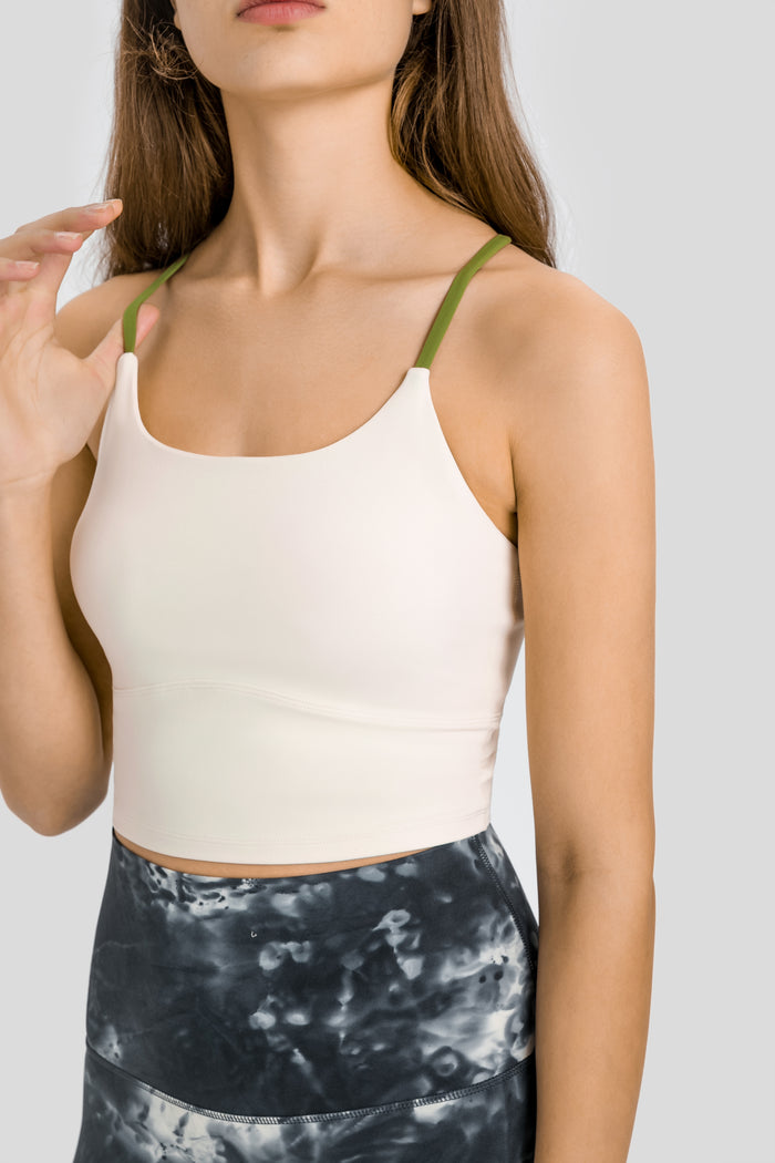 Spaghetti Strap Back Crossover Sports Bra for Women