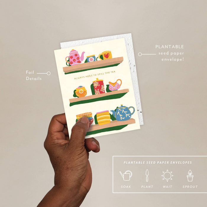 Spill the Tea Love + Friendship Card | Seedlings