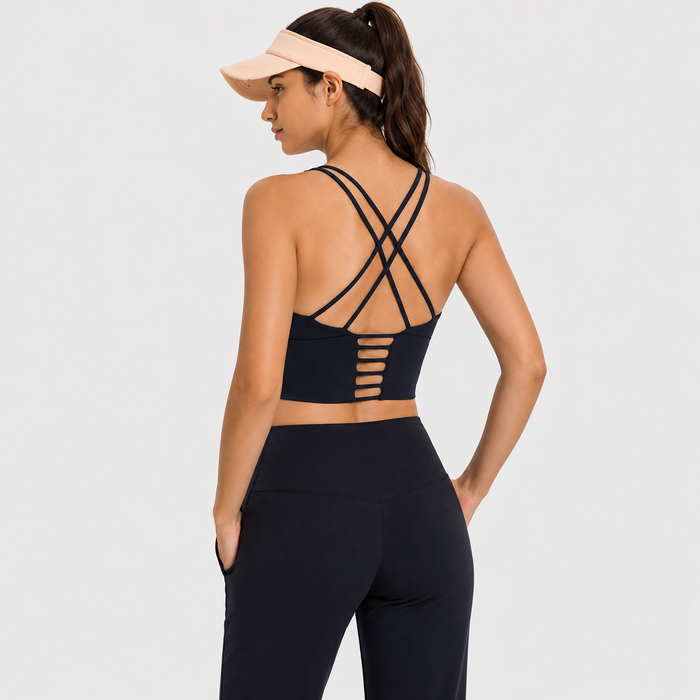 Strappy Back Sports Bra for Women – Medium Support