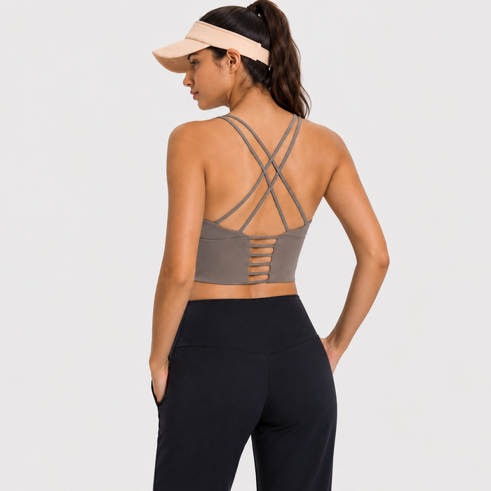 Strappy Back Sports Bra for Women – Medium Support