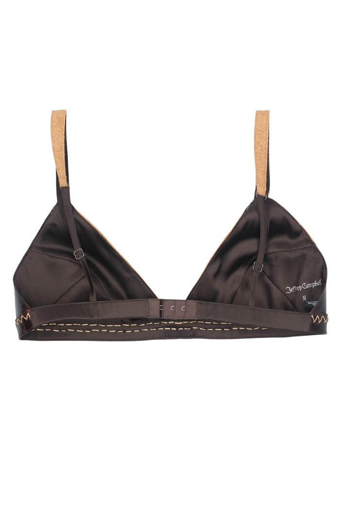 STRATEGIC TOP Jeffrey Campbell Deconstructed Triangle Top Tan Suede Brown