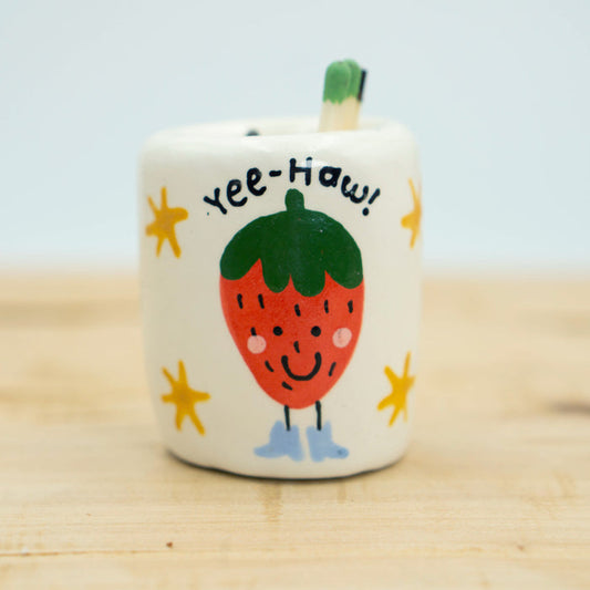 Strawberry Fruit in Boots Match Holder