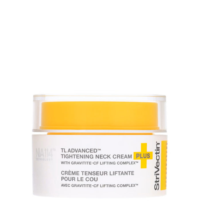StriVectin Tighten & Lift TL Advanced Neck Cream Plus in 50ml jar, showing the face cream container with product label.