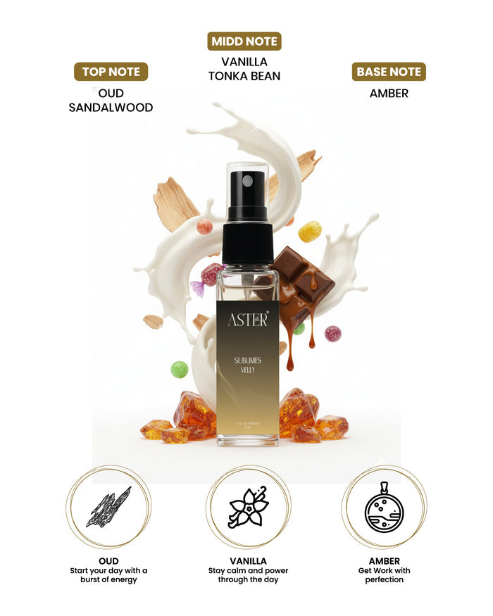 Sublimes Velly Oud 8ml EDP perfume bottle with gold accents.