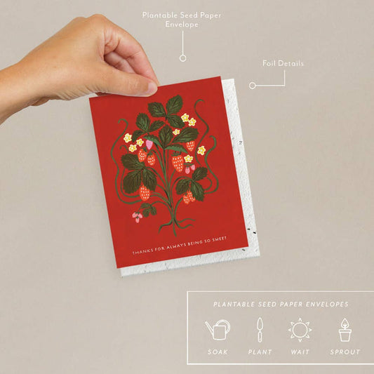 Sweet Strawberry Thank You Card | Seedlings