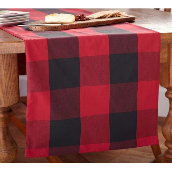 TABLE RUNNER SIZE 18" X 58" BLENDED BIG CHECK SUITING BLACK &  WHITE. RS 75 PER PIECE MOQ 6