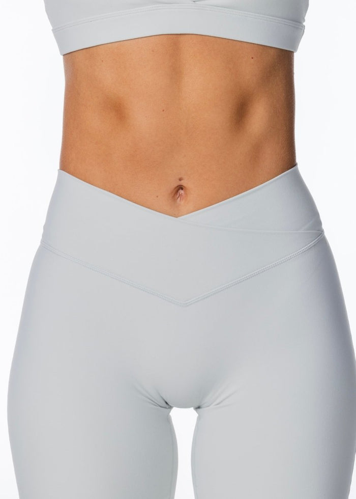 TALL Cross Over 'Flow' Flares - Light Grey - Kikiva Collection