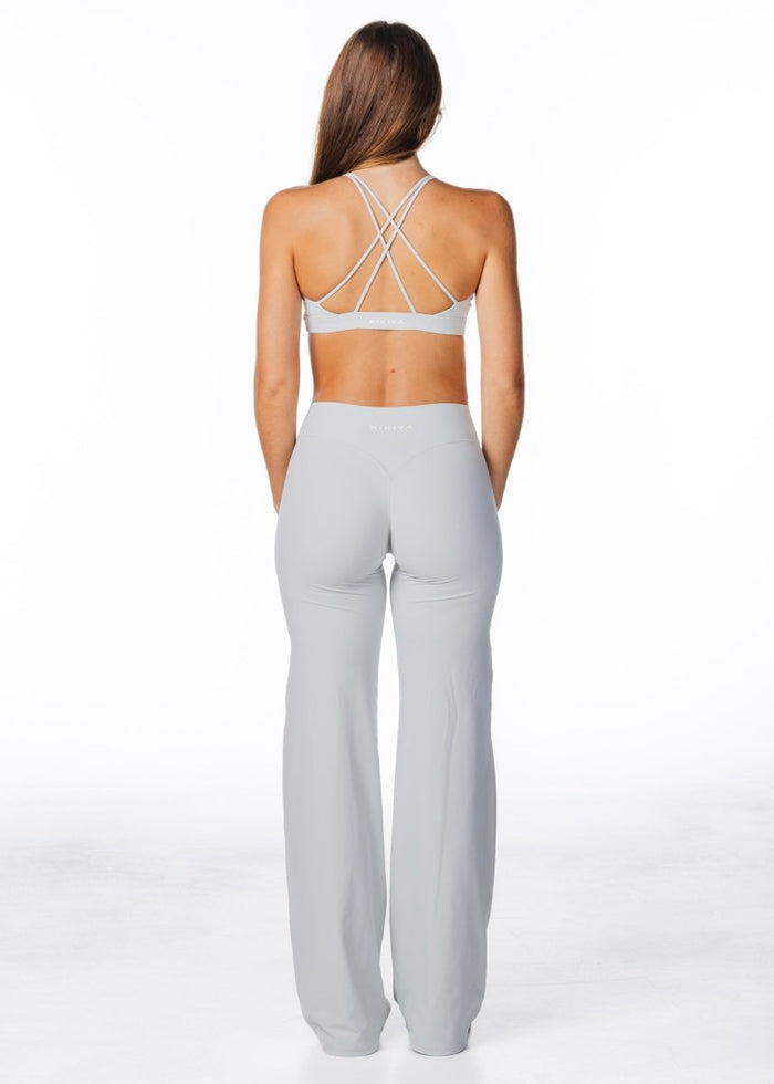 TALL Cross Over 'Flow' Flares - Light Grey - Kikiva Collection