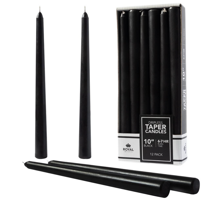 TAPER CANDLE - 0.8" × 10" - Black