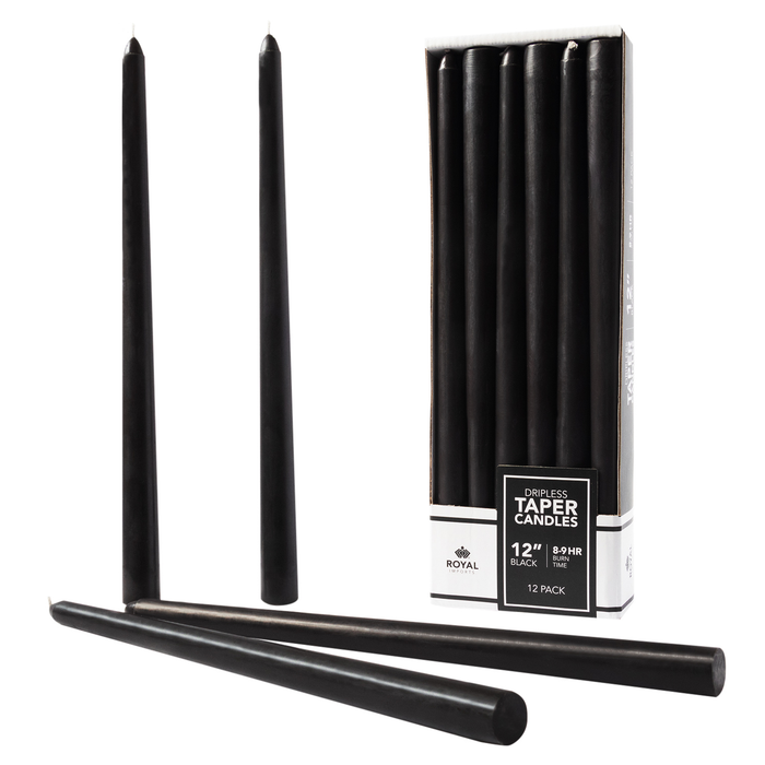 TAPER CANDLE - 0.8" × 12" - Black