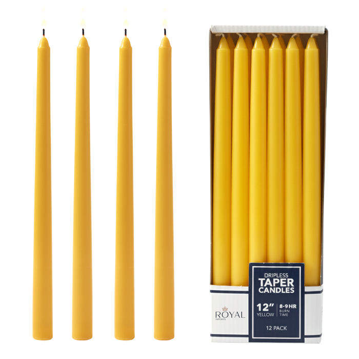 TAPER CANDLE - 0.8" × 12" - Yellow