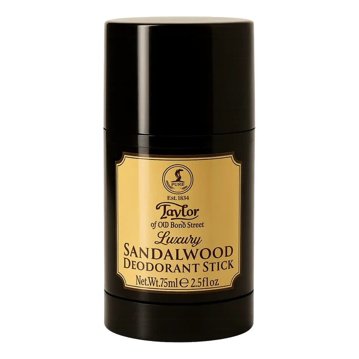 Taylor of Old Bond Street Luxury Sandalwood deodorantstift i svart med gyllen etikett