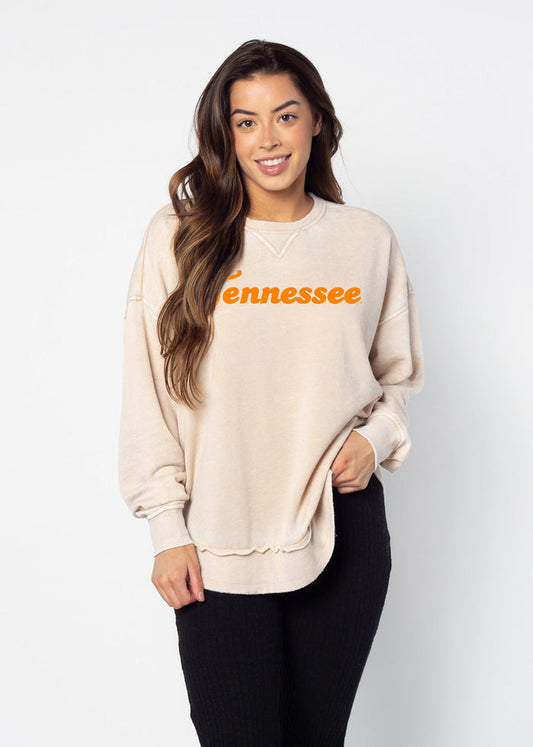 Tennessee Volunteers Women's Oatmeal Burnout Campus Pullover
