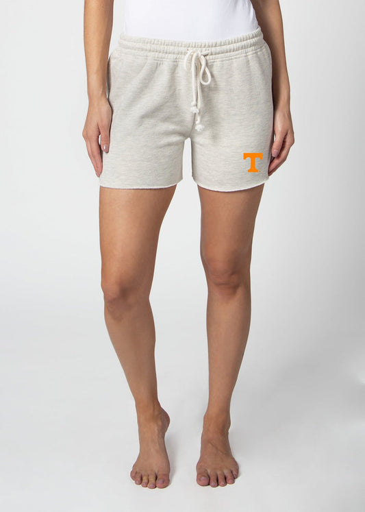 Tennessee Volunteers Women's Ash-Grey Relaxed, high-waisted Heavyweight Fleece  with Drawstring waistband and raw edge hemline