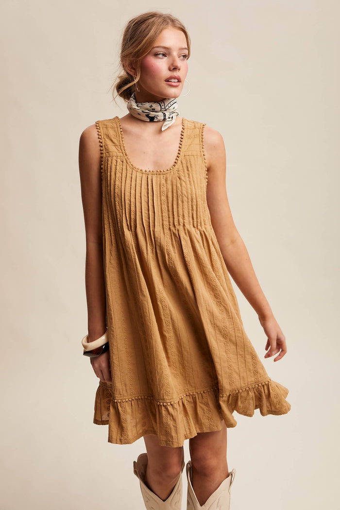 Textured Pintuck Mini Dress LD1599