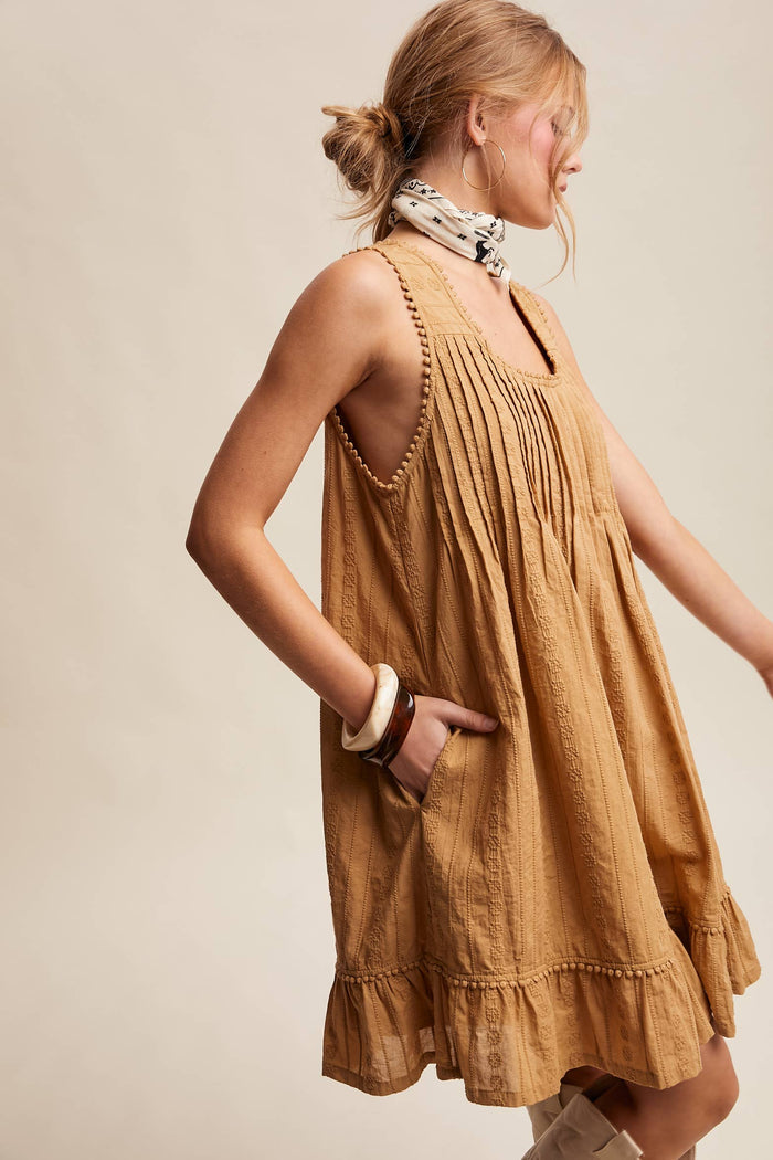 Textured Pintuck Mini Dress LD1599