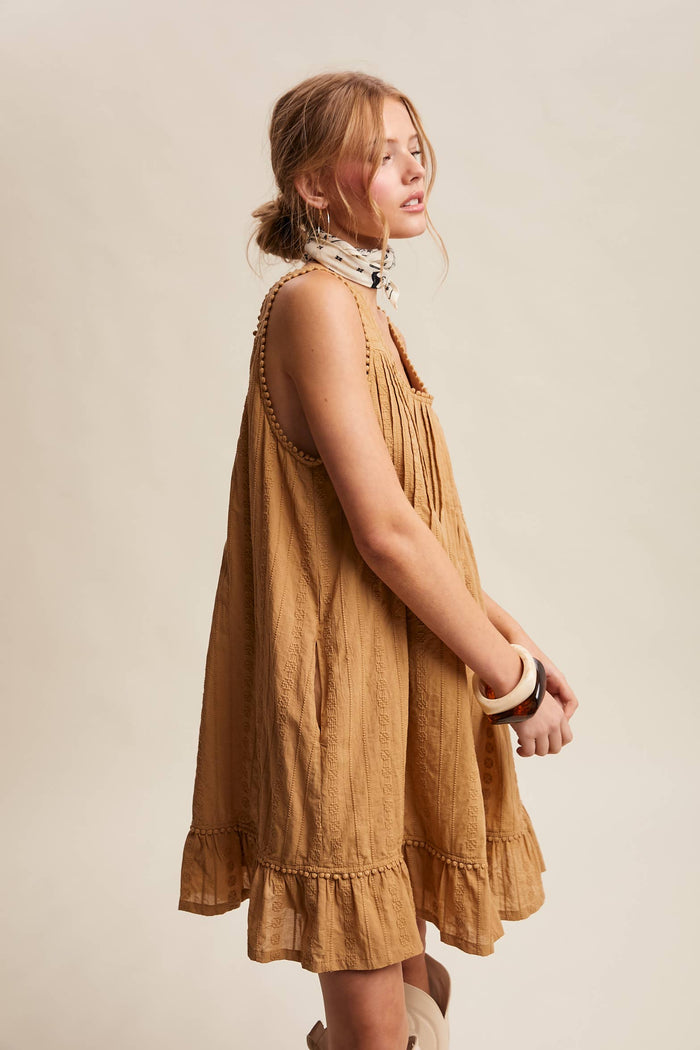 Textured Pintuck Mini Dress LD1599