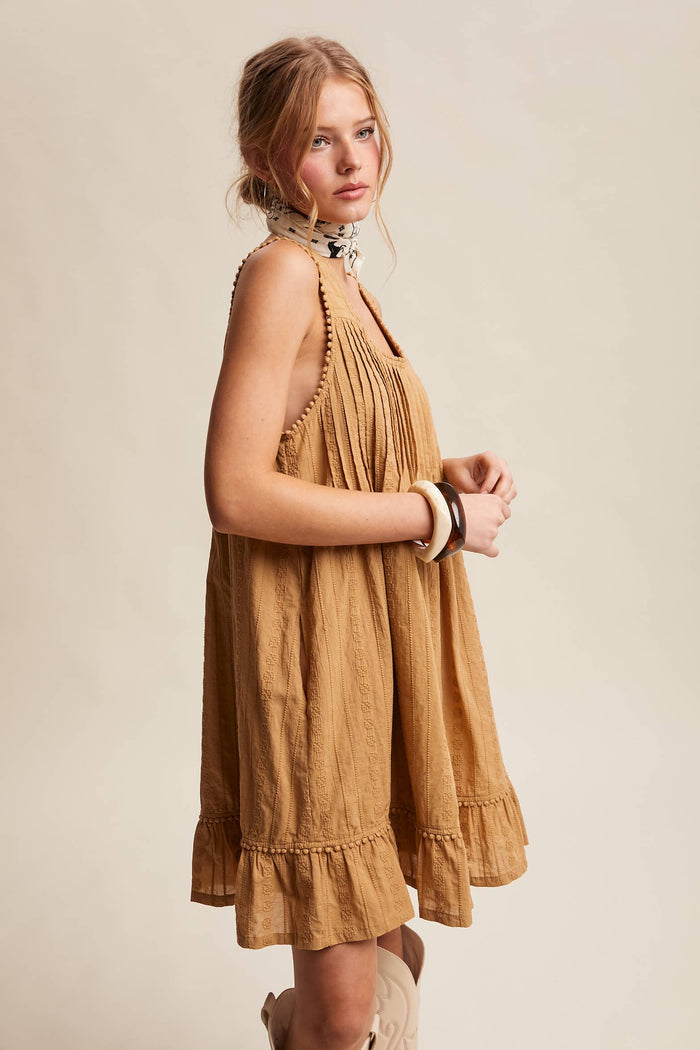 Textured Pintuck Mini Dress LD1599