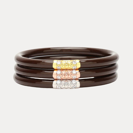 12.01.108.11.S3,12.01.108.11.M3,12.01.108.11.L3,12.01.108.11.XL3, Three Kings All Weather Bangles® (AWB®) - Chocolate | Bangle Bracelets for Women | BuDhaGirl