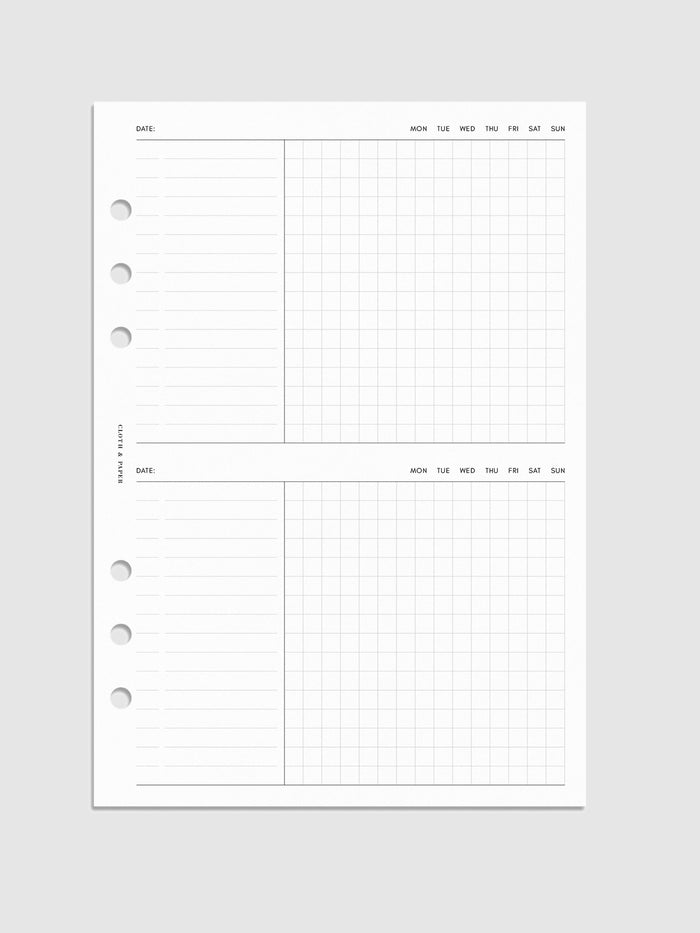Digital mockup of insert in A5 sizing.