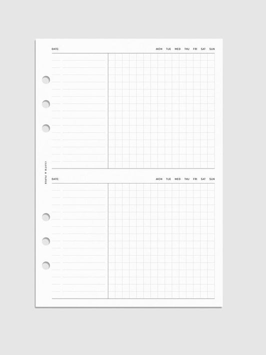 Digital mockup of insert in A5 sizing.