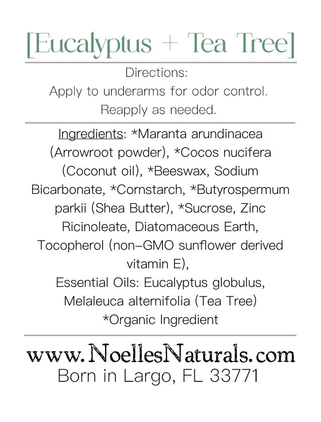 Valor Organic Extra Strength Deodorant [Eucalyptus + Tea Tree]