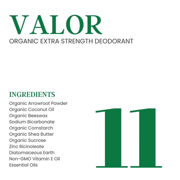 Valor Organic Extra Strength Deodorant [Eucalyptus + Tea Tree]