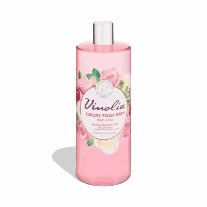 Vinolia Foam Bath 1L bottle with rose scent bubble bath foam