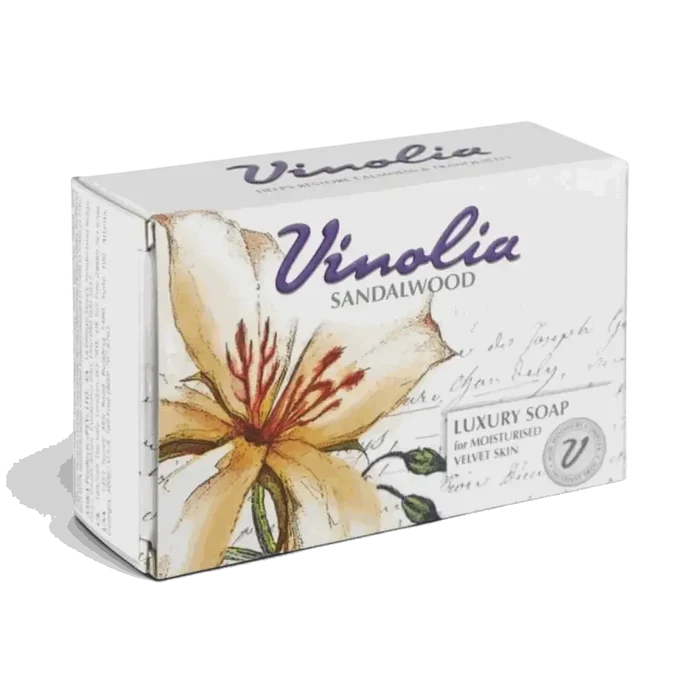 Vinolia Sandalwood luxury soap bar 125g with warm fragrance and moisturizing formula