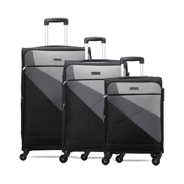 Vista Luggage Set of 3, black complete travel luggage for every trip size by Carriall