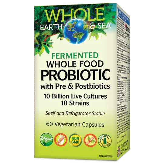 Whole Earth & Sea: Whole Food Probiotic with Pre & Postbiotics 10 Strains