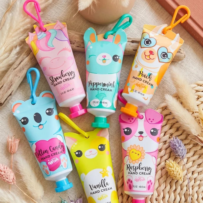 Wish Scented Hand Cream with Keyring Clip - Cute Animal Lotion Set (2 oz / 24-Piece Display Box)