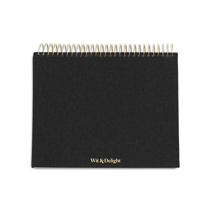 Wit & Delight - Black Linen Stay on Track Desktop Notepad