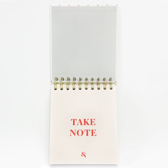 Wit & Delight - Cream Notes Spiral Notepad - hearts