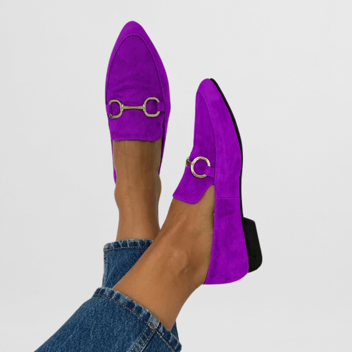 Women's Comfort Loafers in Purple and Green Tones