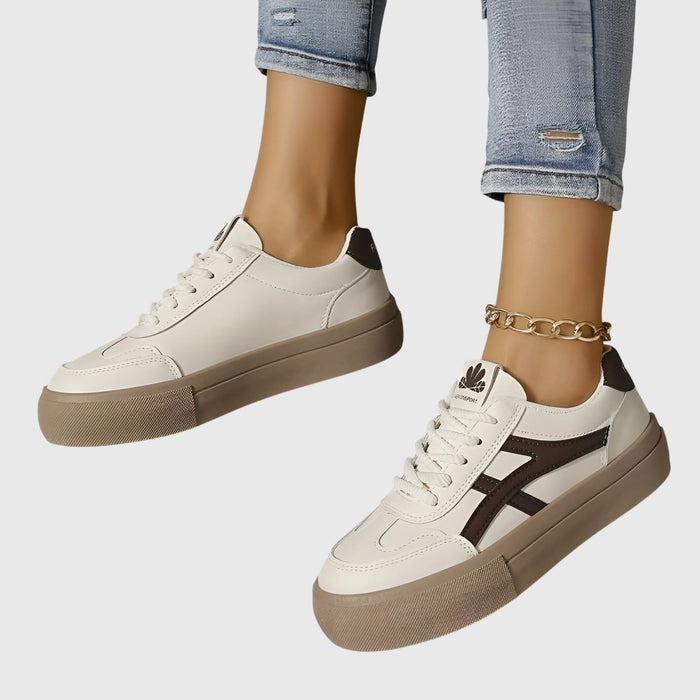 Women's Comfort Sneakers in Blue and Brown