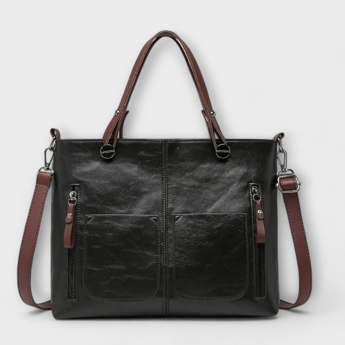 Women's Elegant Leather Bag in Brown, Black or Gray