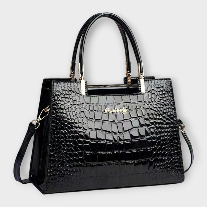 Women's Glossy Crocodile Pattern Handbag