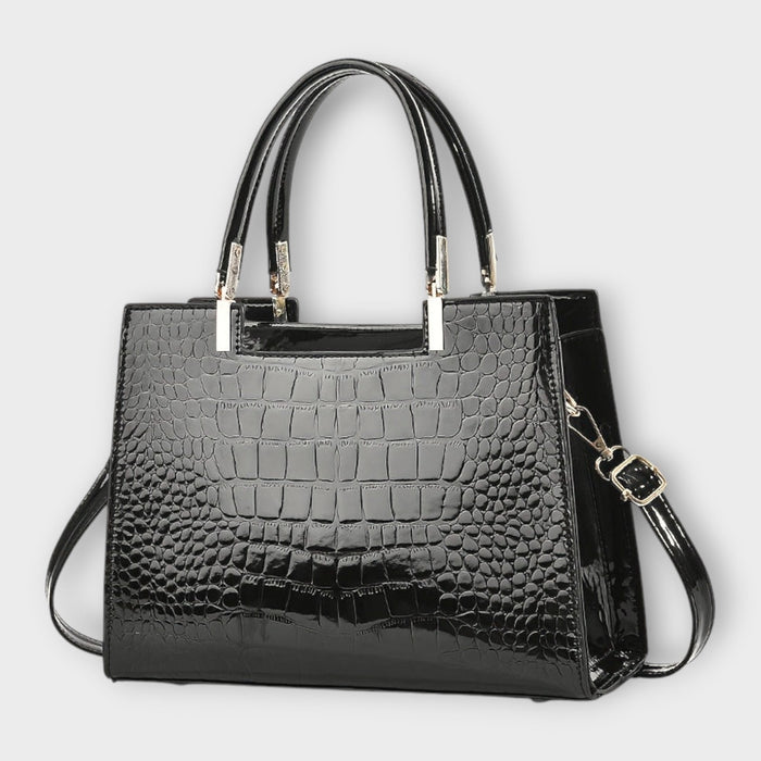 Women's Glossy Crocodile Pattern Handbag