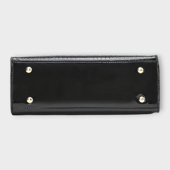 Women's Glossy Crocodile Pattern Handbag
