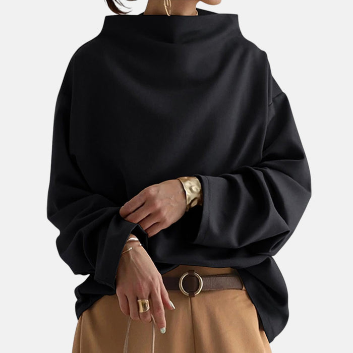 Women's High Neck Sweater in Black, Blue or White