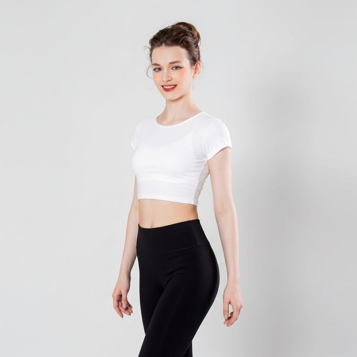 Women’s Seamless Short Sleeve Crop Top – Slim Fit Performance Yoga & Pilates Tee | ANATARA