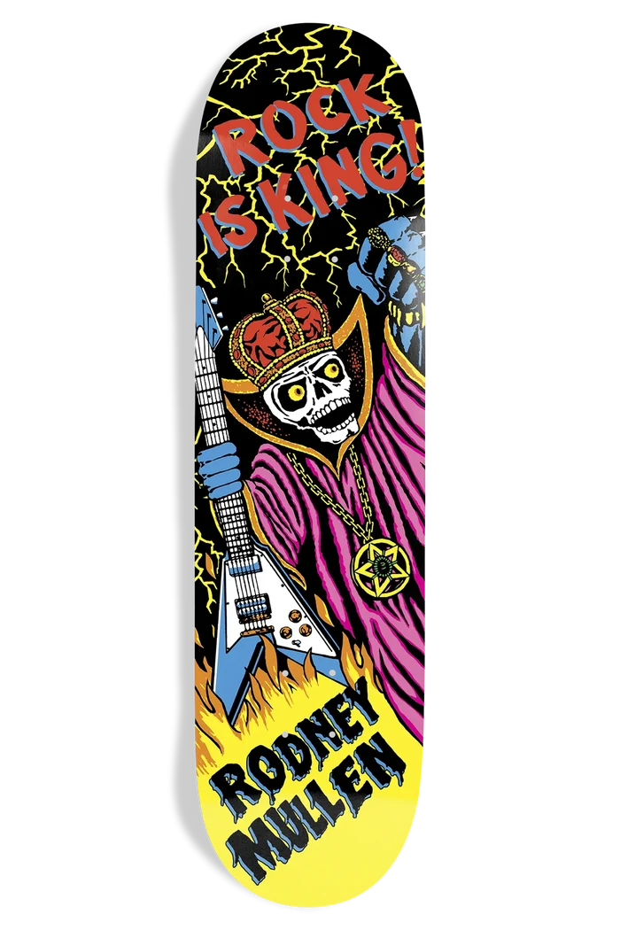 World Industries Mullen Rock Is King EX7 8.5 skateboard deck front view