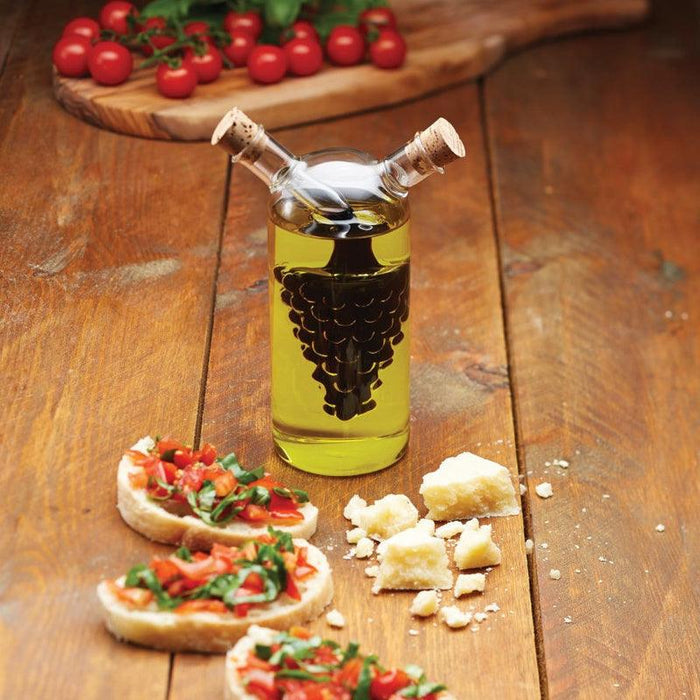 World of Flavours Italian 2 in 1 Oil & Vinegar Cruet Bottle - 300ml/50ml - Waha Lifestyle